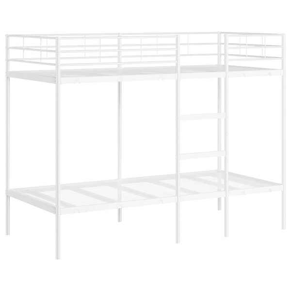 VidaXL Lit superposé sans matelas blanc 90x200 cm acier