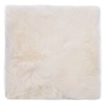 vidaXL Coussins de chaise lot de 2 Blanc Peau de mouton véritable