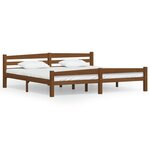 vidaXL Cadre de lit sans matelas marron miel bois pin massif 200x200cm