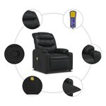 vidaXL Fauteuil de massage inclinable Noir Similicuir