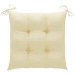 vidaXL Chaises de jardin 2 Pièces avec coussins blanc crème Bois de teck