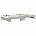 vidaXL Lit de jour avec gigogne sans matelas gris clair 100x200 cm