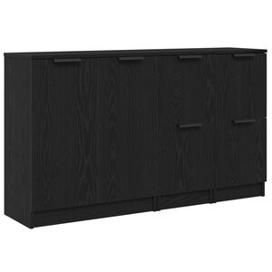 vidaXL Buffet 3 Pièces Chêne noir Bois d'ingénierie