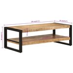 vidaXL Table basse 120x55x40 cm Bois de manguier massif