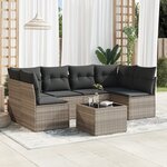 vidaXL Salon de jardin avec coussins 7 Pièces gris clair résine tressée