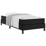 vidaXL Cadre de lit avec matelas Noir 90 x 200 cm tissu