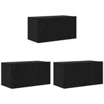 vidaXL Meuble TV avec stockage avec porte 8 Pièces Chêne Noir 60 x 30 x 30.5 cm