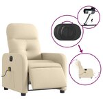 vidaXL Fauteuil inclinable de massage électrique crème tissu