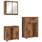 vidaXL Ensemble de mobilier de salle de bain 3 Pièces Bois Ancien