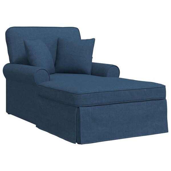 vidaXL Chaise lounge avec jupe Bleu 91 x 157 x 91 cm tissu