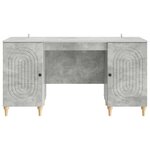 vidaXL Bureau Gris béton 142 5 x 50 x 75 cm Bois d'ingénierie
