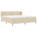 Lit Box Spring vidaXL avec Matelas - Crème - 180x200 cm - Tissu