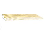 vidaXL Auvent manuel rétractable sur pied 500x300 cm Jaune/Blanc
