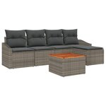 vidaXL Ensemble de canapé de jardin 6 Pièces Gris