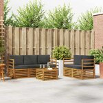 vidaXL Ensembles de canapés avec coussin 6 Pièces Naturel et Anthracite