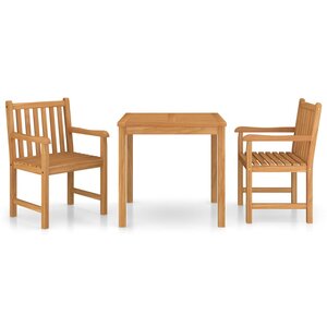 vidaXL Ensemble à manger de jardin 3 Pièces Bois de teck solide