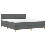 vidaXL Lit Box Spring avec Matelas & LED Gris foncé 180x200 cm Tissu
