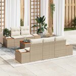 vidaXL Ensemble de canapé de jardin 6 Pièces Beige Poly rotin