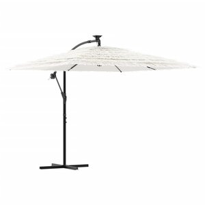 vidaXL Parasol de jardin avec mât en acier blanc 246x246x230 cm