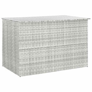 vidaXL Boîte de rangement de jardin gris clair 150x100x100 cm rotin
