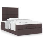 vidaXL Cadre de lit ottoman avec matelas marron foncé 120x200 cm tissu