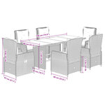 vidaXL Ensemble à manger de jardin et coussins 7 Pièces beige poly rotin