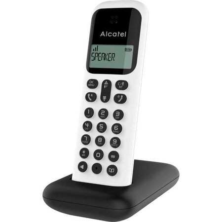 ALCATEL Téléphone fixe D285 SOLO Blanc sans fil dect solo écoute amplifiée
