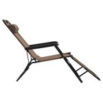 vidaXL Chaises longues pliables 2 Pièces avec repose-pied Acier Marron