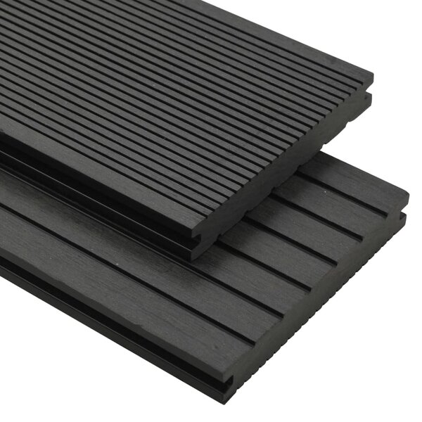 vidaXL Panneaux de terrasse solides et accessoires WPC 15 m² 4 m Noir