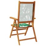 vidaXL Chaises inclinables de jardin lot de 8 vert tissu bois massif