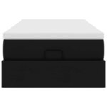 VidaXL Cadre de lit ottoman avec matelas noir 90x200 cm similicuir