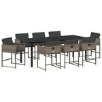 vidaXL Ensemble de salle à manger pour jardin 9 Pièces Gris polyrotin