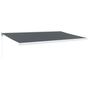 vidaXL Auvent rétractable anthracite 5x3 m tissu et aluminium