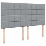 vidaXL Sommier à lattes de lit avec matelas Gris clair 200x200cm Tissu