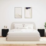 vidaXL Armoires de chevet et lumières LED 2 Pièces noir bois d'ingénierie