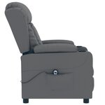 vidaXL Fauteuil inclinable électrique Gris Similicuir