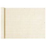vidaXL Écran de balcon Crème 75x600 cm PEHD