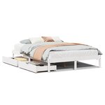 vidaXL Cadre de lit sans matelas blanc 135x190 cm bois de pin massif
