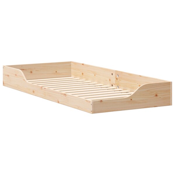 vidaXL Cadre de lit surélevé Marron 100 x 210 cm Bois massif en pin