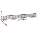 vidaXL Panier gabion avec couvercle 1200x50x100 cm fer galvanisé