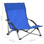 vidaXL Chaises de plage pliables lot de 2 Bleu Tissu