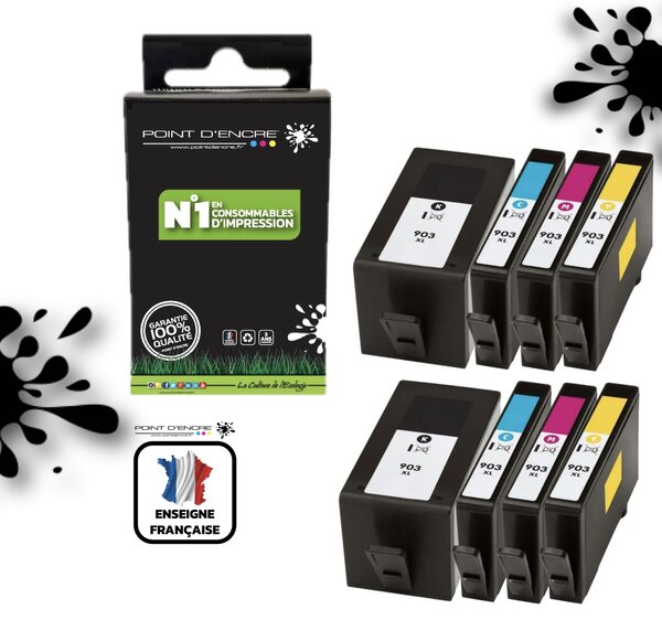 903XL - 2 X Pack de 4 Cartouches D'encre Noir/Cyan/Magenta/ Jaune - Grande capacité