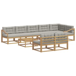 vidaXL Ensemble de canapés d'extérieur 9 Pièces Blanc et gris clair