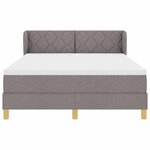 vidaXL Lit à Ressorts avec Matelas Crème 90x200 cm Tissu Taupe