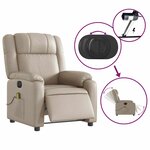 vidaXL Fauteuil de massage inclinable électrique cappuccino similicuir