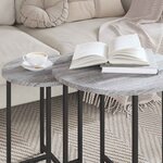 vidaXL Ensemble de tables d'appoint 2 Pièces Gris Sonoma et noir