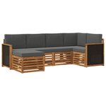 vidaXL Ensemble de canapés d'extérieur 5 pc Naturel et Anthracite