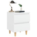 vidaXL Table de chevet avec pieds en pin Blanc 40x35x50 cm