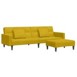 vidaXL Canapé-lit à 2 places avec repose-pied jaune velours