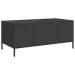 vidaXL Table basse noir 101 5x50x43 5 cm acier laminé à froid